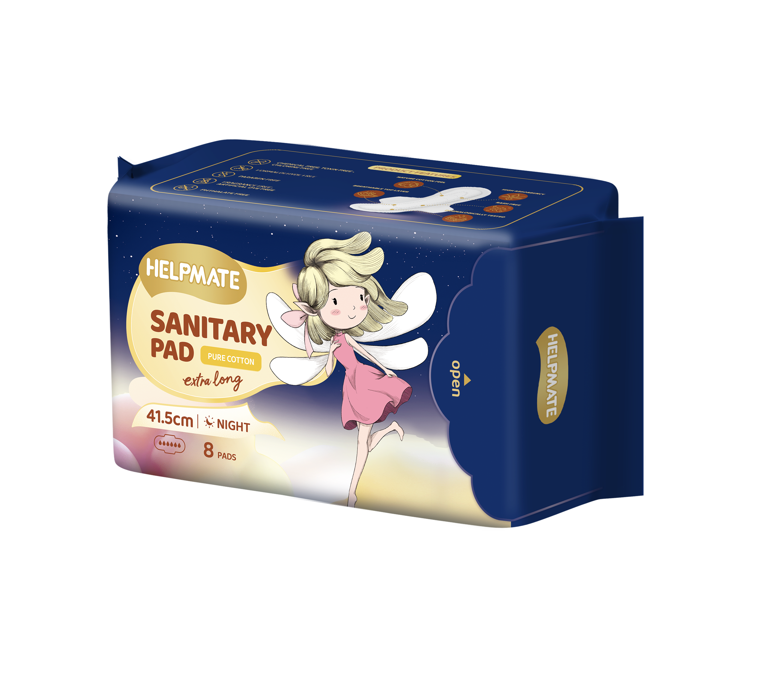 Liner de calcinha absorvente de helpmate para meninas Lady 415mm