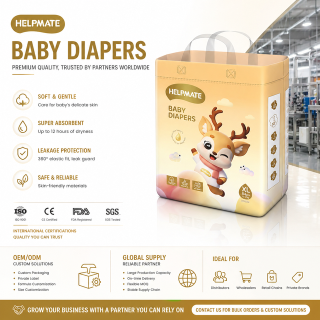 Fraldas ODM personalizadas Boas fraldas descartáveis ​​para bebês